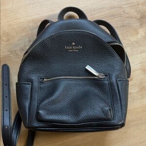 Kate Spade Black Pebbled Leather Backpack
